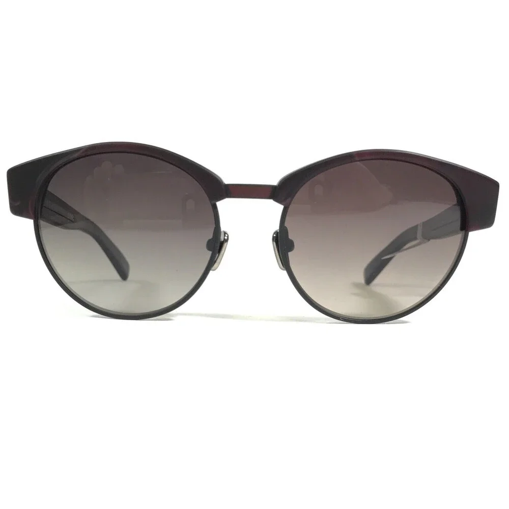 Morgenthal Frederics Sunglasses 816 GEOFF Black Purple Round w/ Purple Lenses